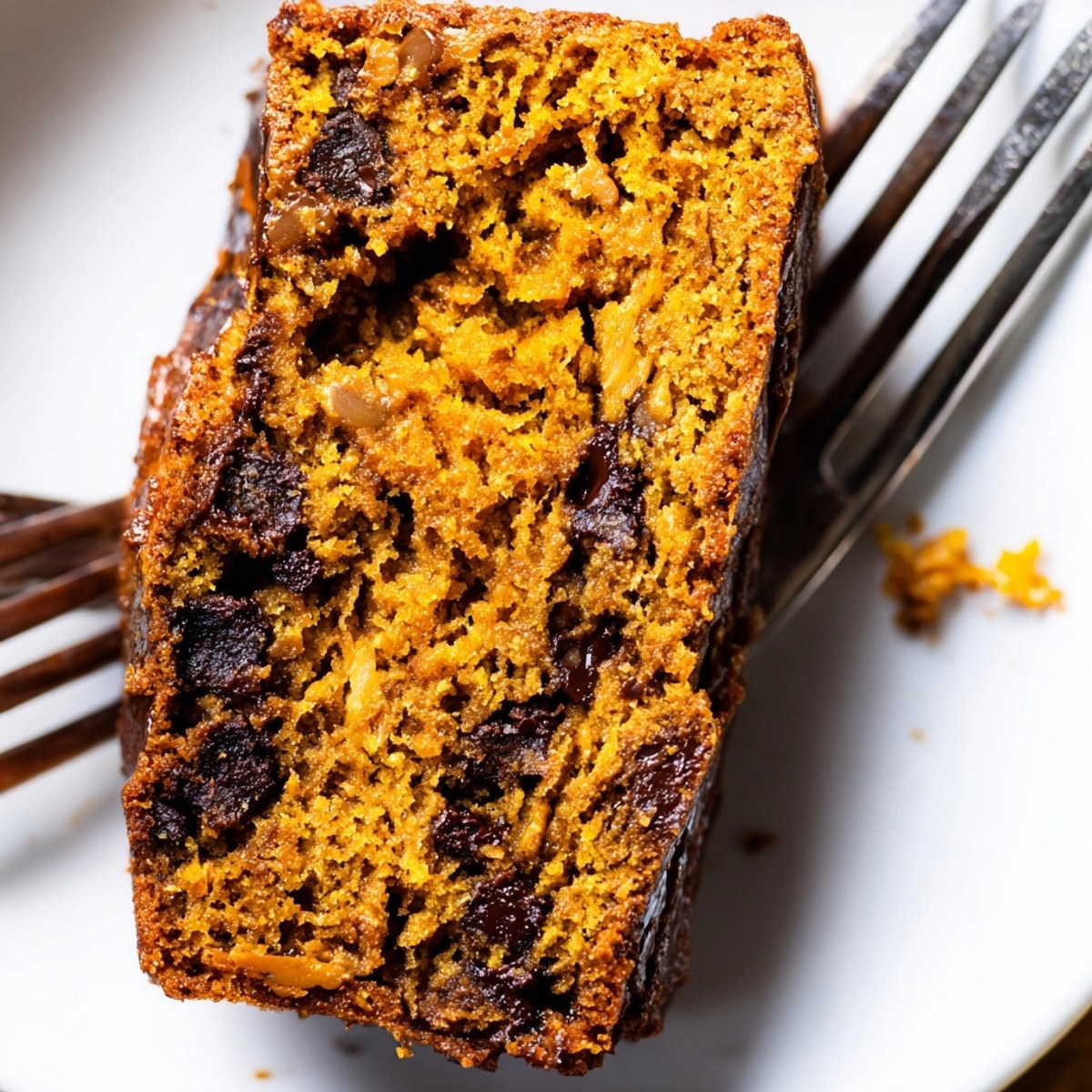 Moist Protein Pumpkin Banana Loaf slice served with creamy yogurt and berries.