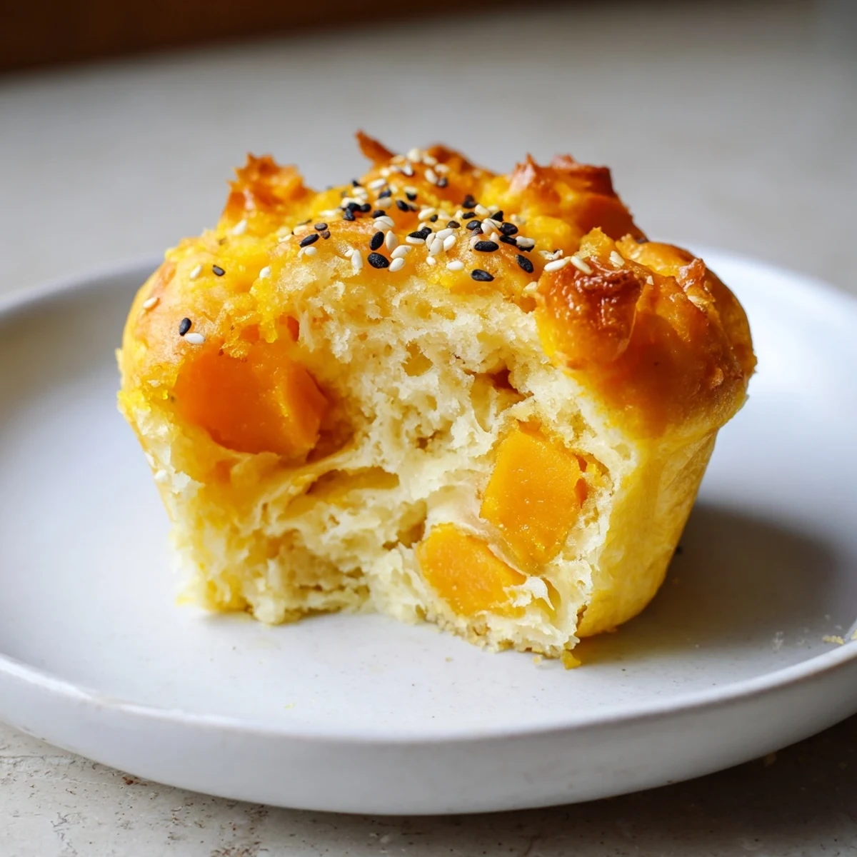 A warm batch of Crispy Japanese Sweet Potato Muffins, bursting with sweet potato flavors.  