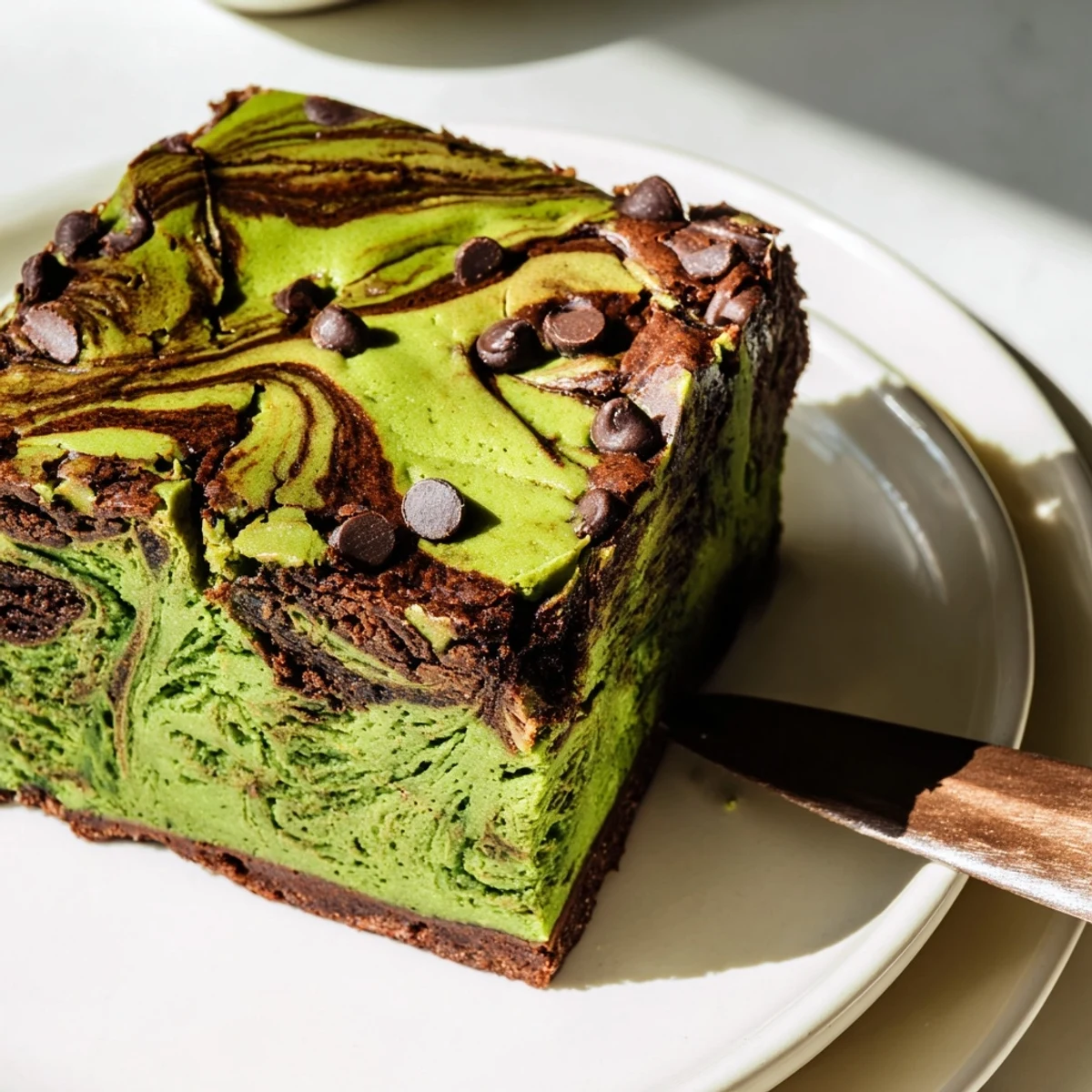 Matcha Cheesecake Swirl Brownies