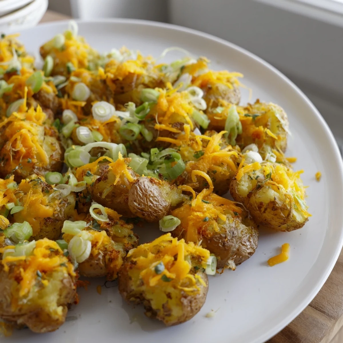 Smashed Green Onion Potato Bombs