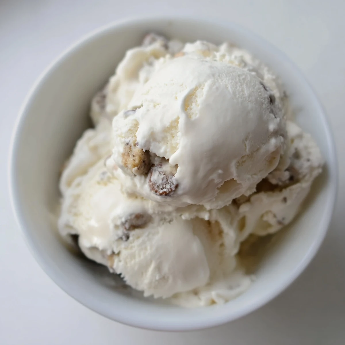 Creamy cottage cheese ice cream swirled with decadent cookie dough bites.  