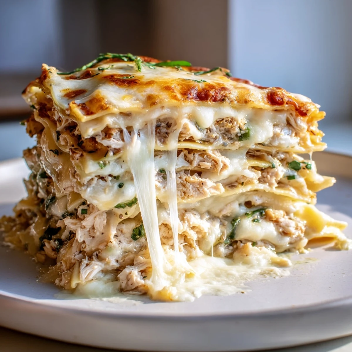 Rich and fragrant rosemary chicken lasagna served warm, perfect with a side salad.