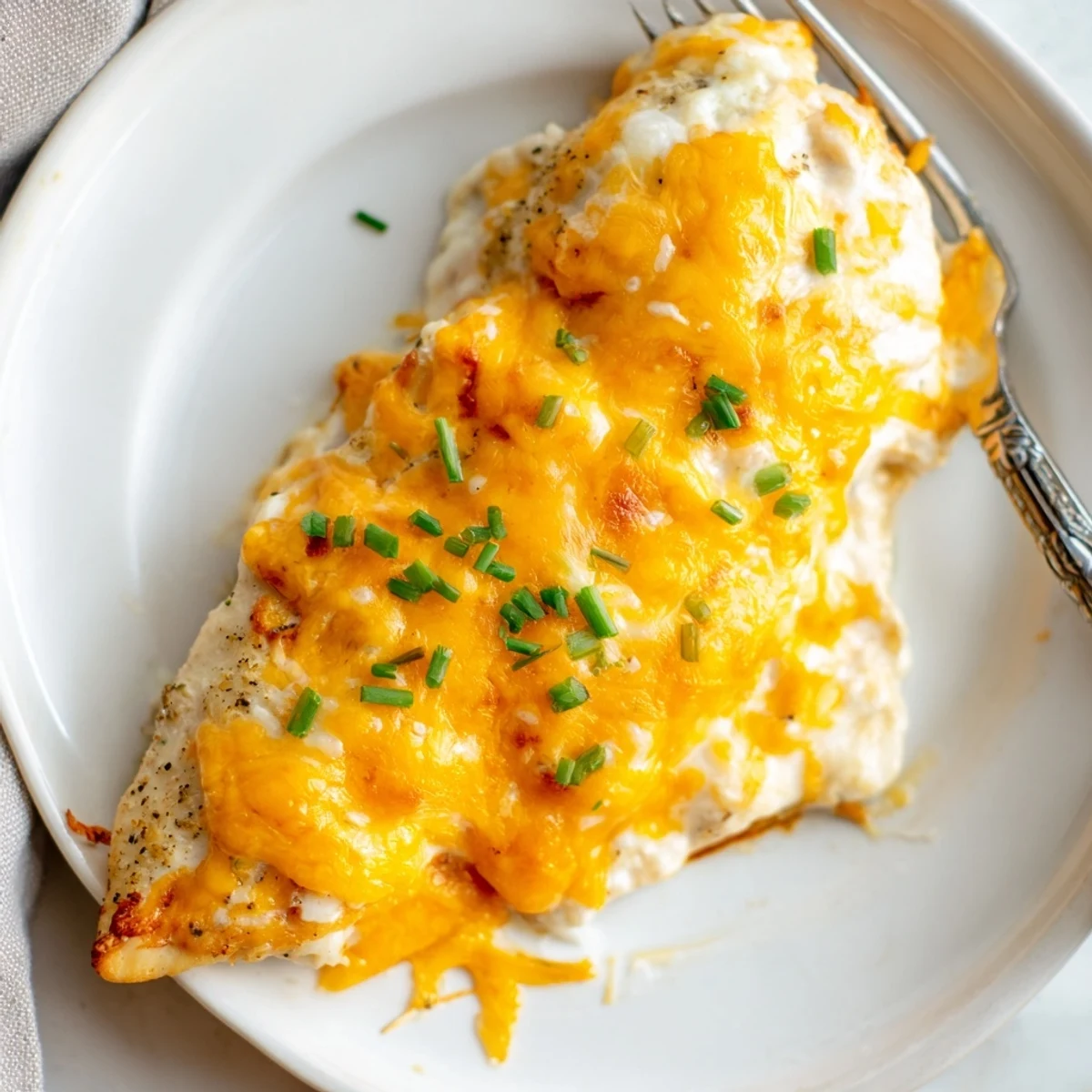 Satisfying Cheddar Ranch Chicken Bake, perfect with a side of mashed potatoes.  