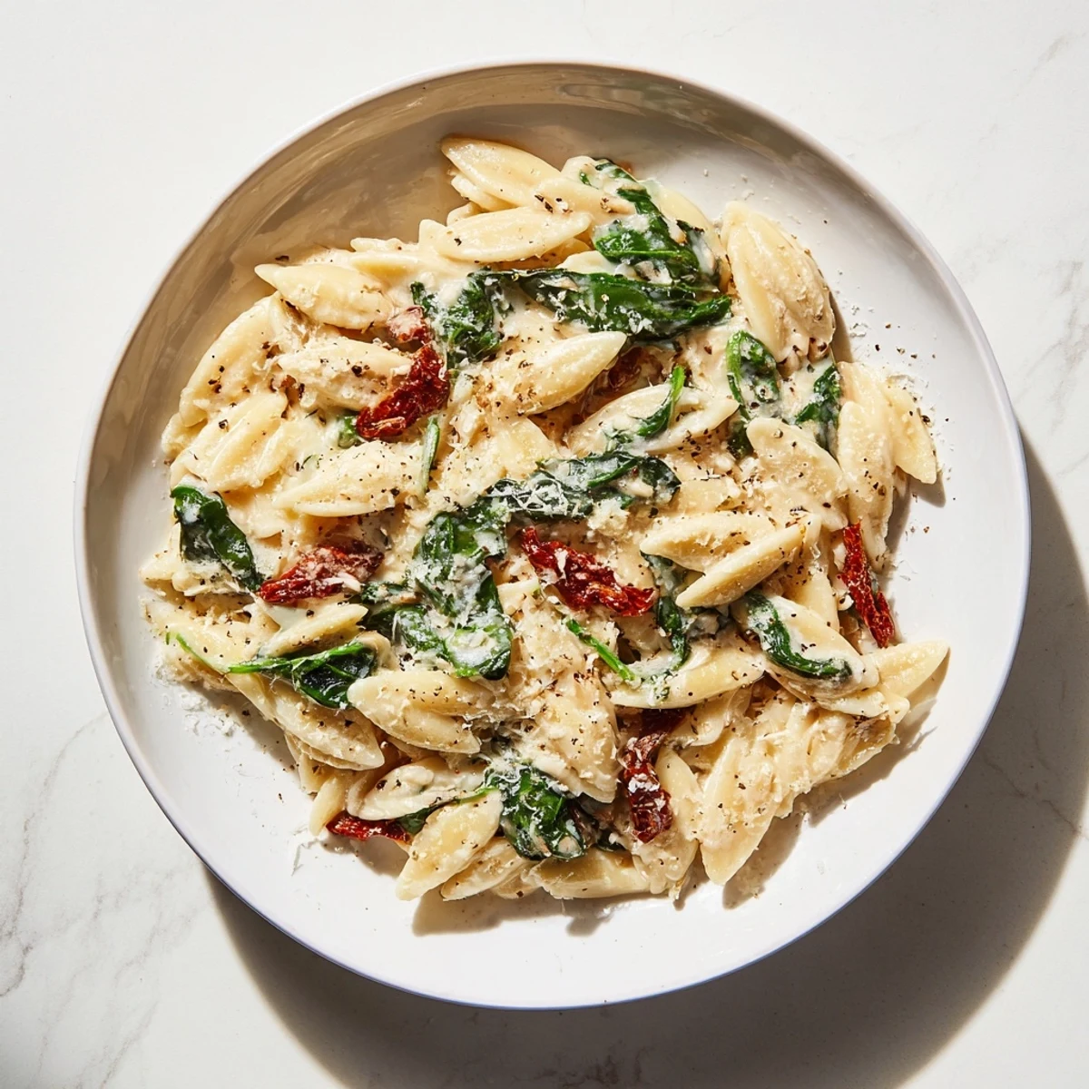 Creamy Tuscan Orzo Bowl