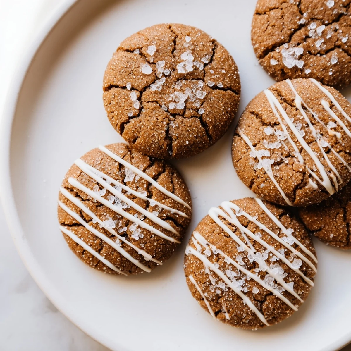 Freshly baked Gingerbread Latte Cookies, smelling of cinnamon, nutmeg and coffee, with a sweet drizzle.