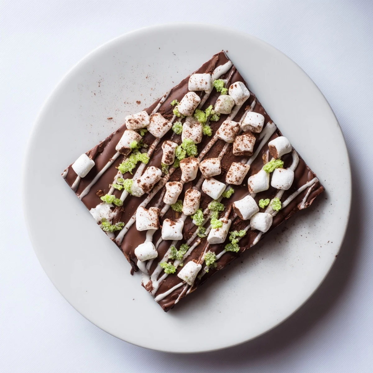 A close-up of beautifully decorated hot chocolate bomb bark, perfect for gift giving or festive gatherings.