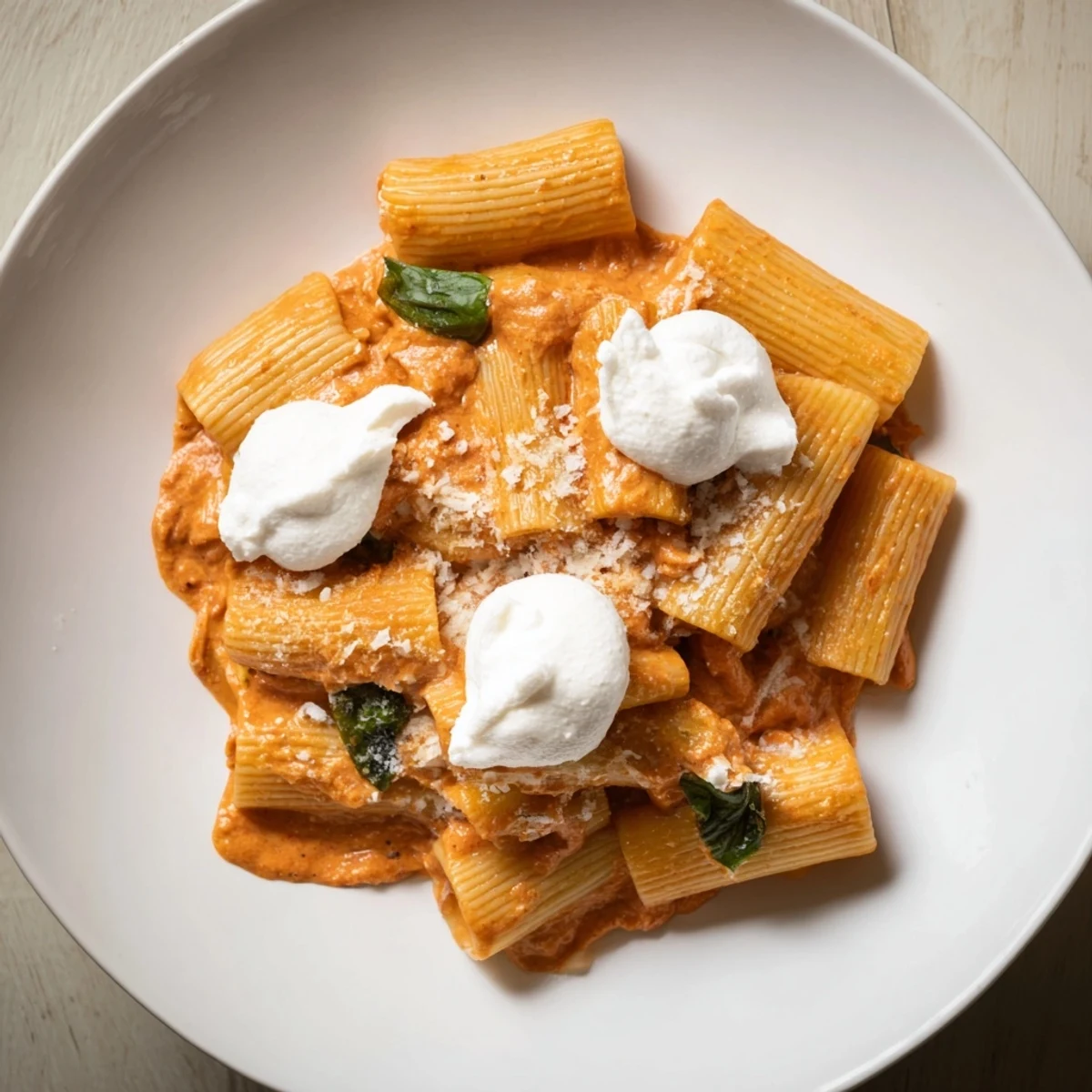 Delicious, creamy Creamy Roasted Red Pepper Santa Hat Pasta, perfect for a cozy holiday meal, smelling fragrant.