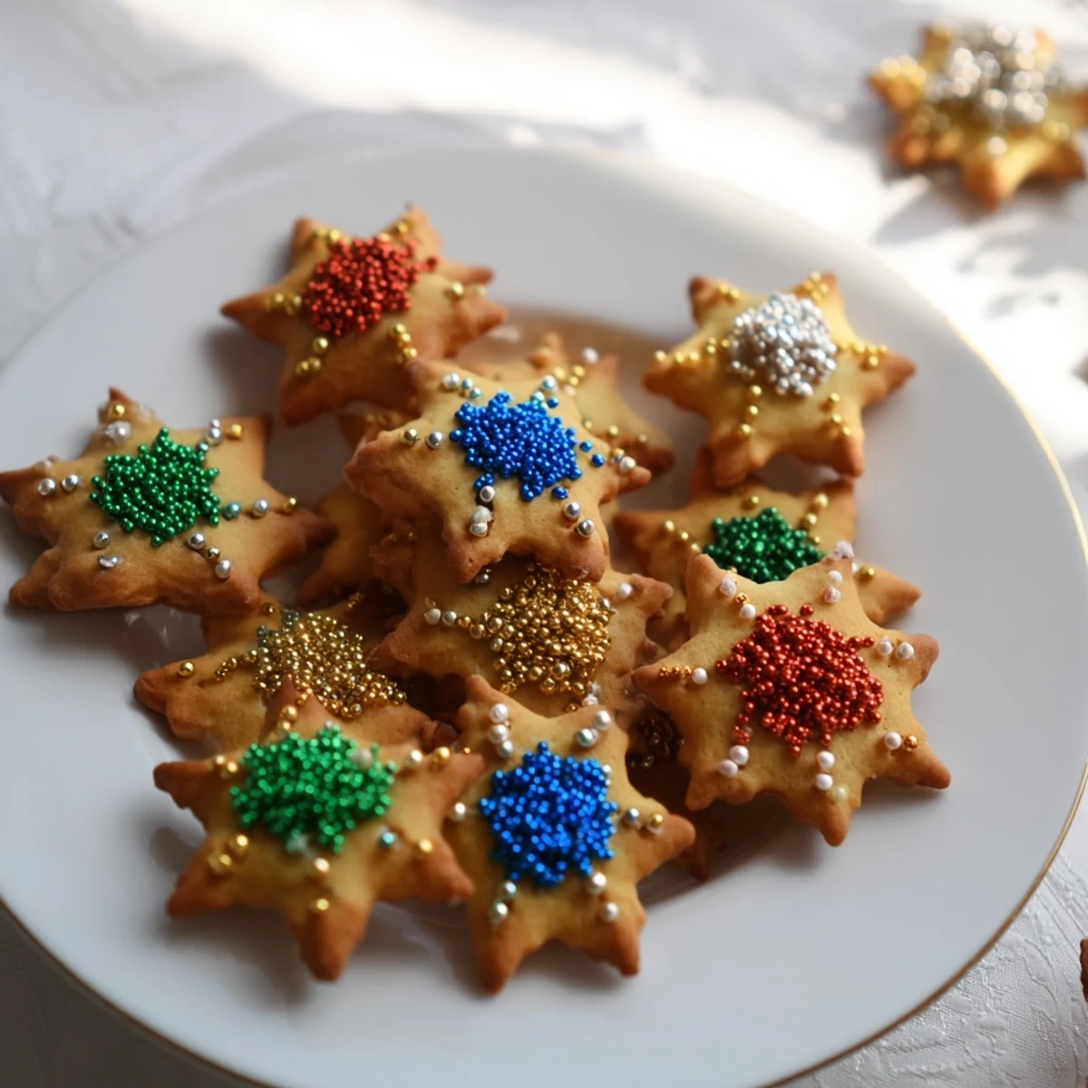 Christmas Ornament Beignets, golden and dusted, decorated like holiday ornaments, delightful for dessert.