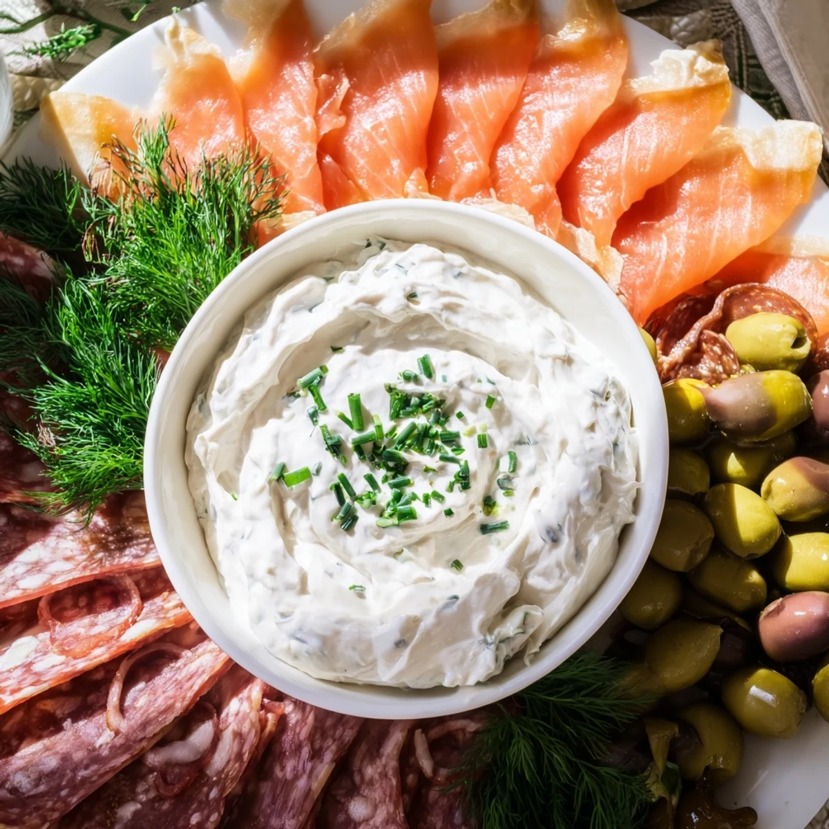 Visual delight: The Compass Rose features thinly sliced meats around a creamy dip, ready to be enjoyed.