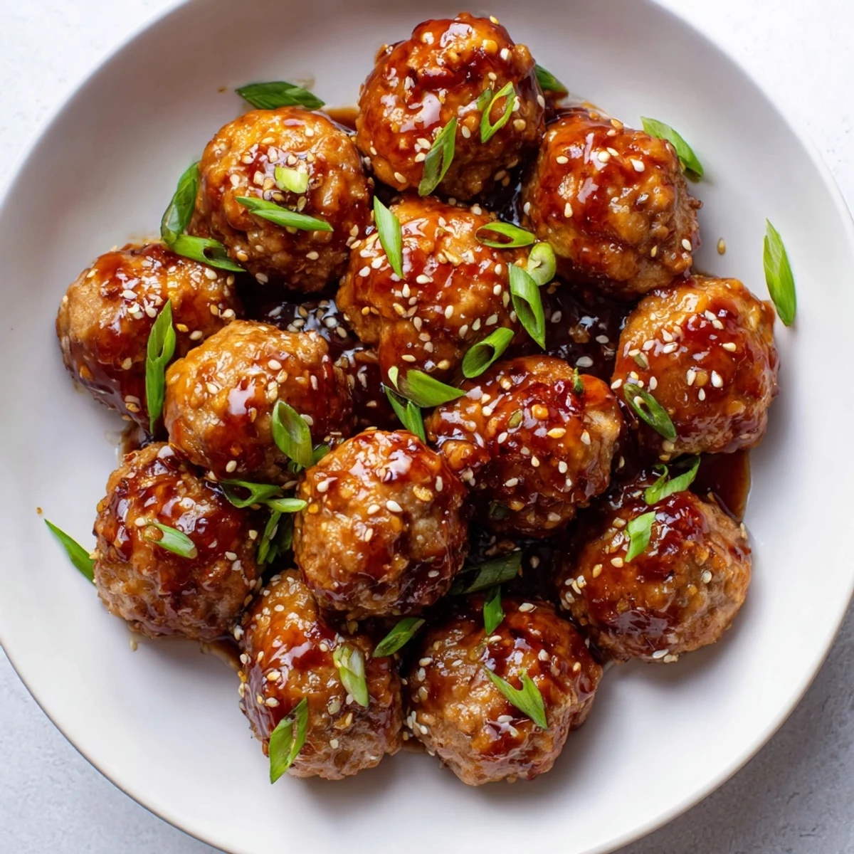 Golden-brown Spicy Honey-Glazed Chicken Meatballs coated in a glistening, flavorful sauce; served hot.