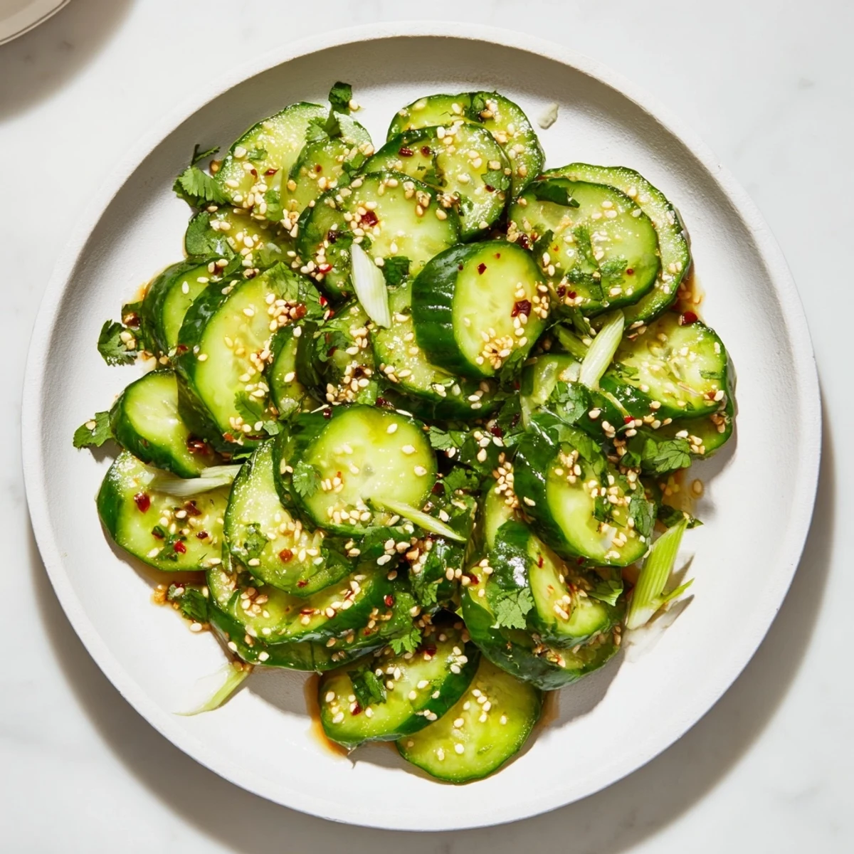 Fresh Zesty Shake Cucumber Salad, a vibrant mix with crisp cucumbers, ready to be shaken and enjoyed.