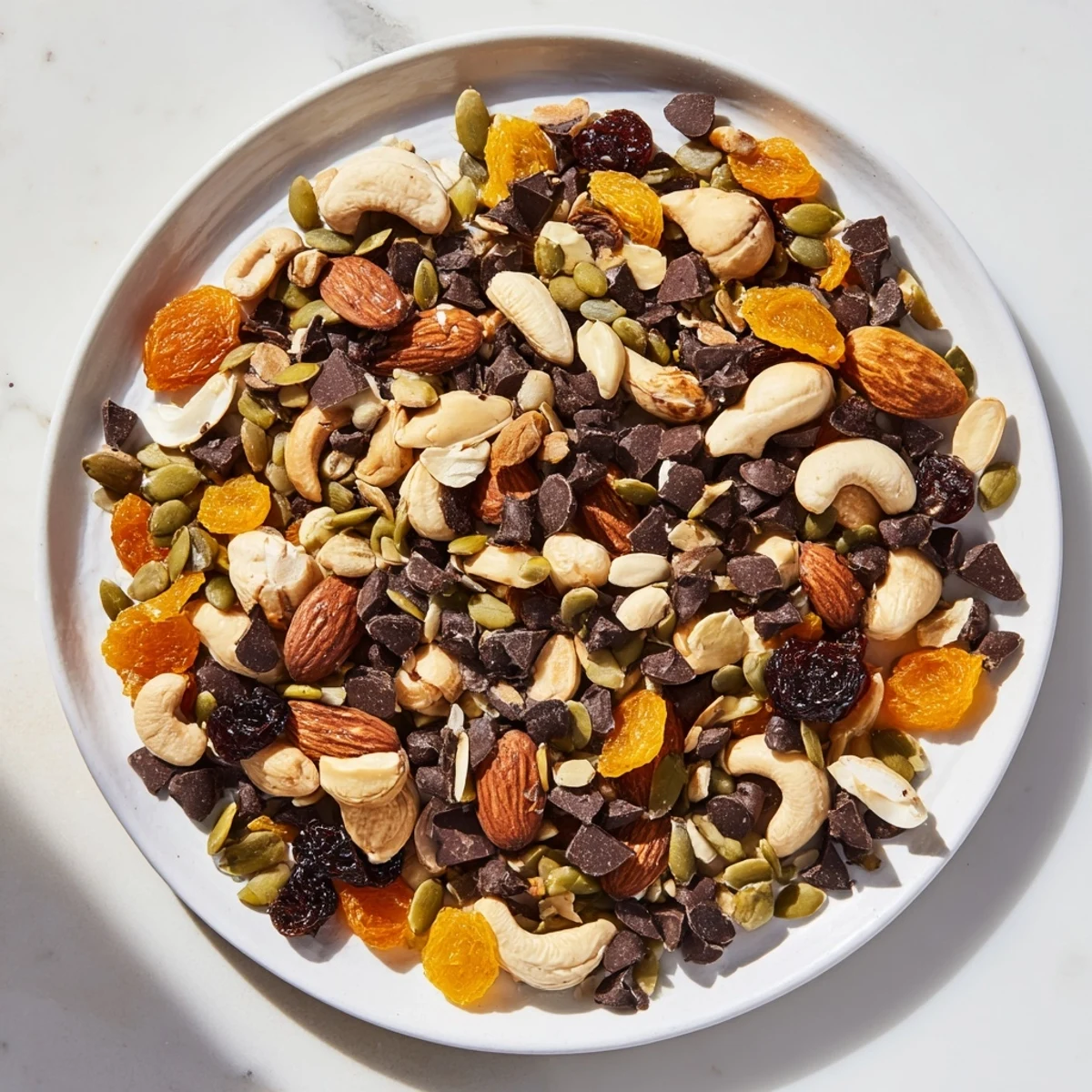 A close-up view of the homemade trail mix, perfect for fueling your hiking trip today.
