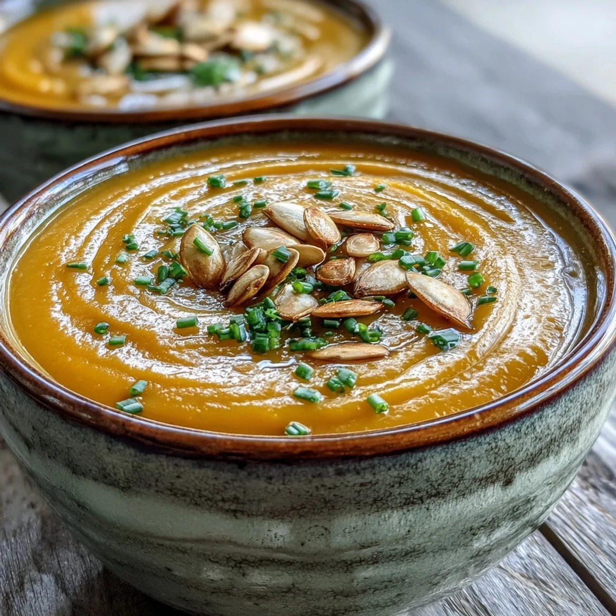 Golden roasted acorn squash halves sit on a baking sheet before being scooped into a velvety soup.
