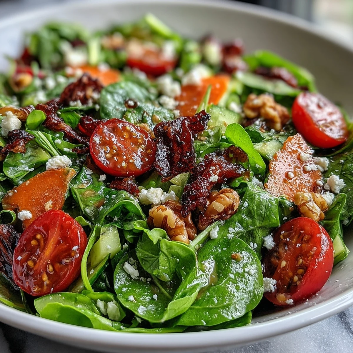 Light and refreshing spring greens salad tossed with honey mustard dressing, perfect for a quick vegetarian lunch or side dish.