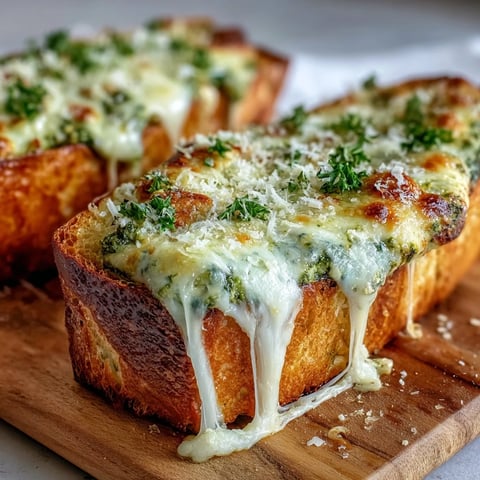 Golden, toasted Garlic Bread Boats filled with bubbly mozzarella and pesto chicken, served hot from the oven.