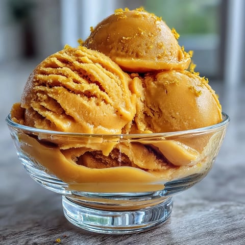 A vibrant bowl of homemade mango sorbet with fresh mango slices and mint garnish, perfect for a refreshing summer dessert.  
