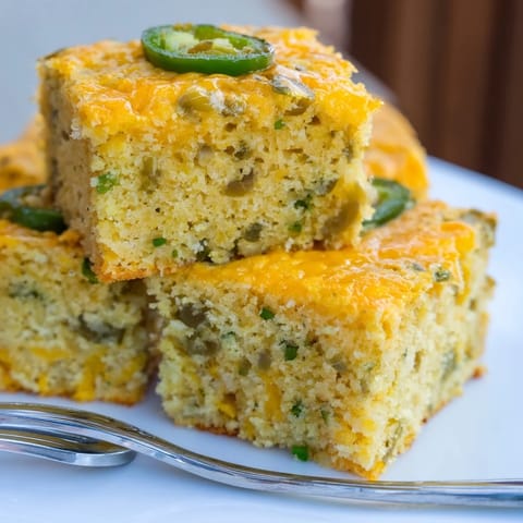 Moist Southern Pickle Jalapeño Cornbread sprinkled with jalapeños, ideal for spicy snack lovers.  