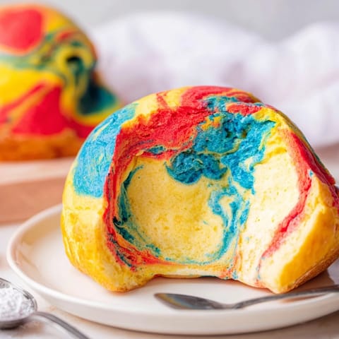 Light and airy rainbow cloud bread, perfect for colorful desserts or snacks.  