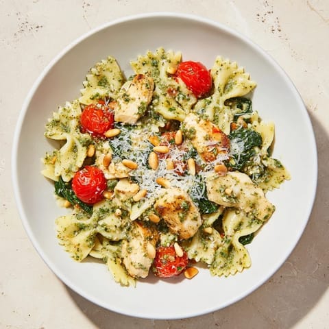 Pesto Chicken Bowtie Pasta