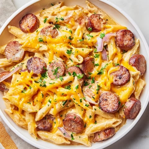 Smoked Sausage Cheddar Pasta