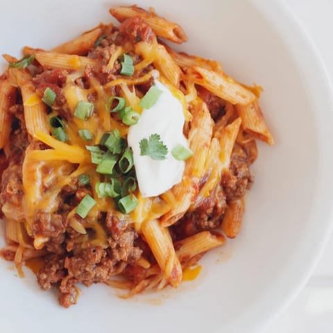 Easy Beef Enchilada Pasta