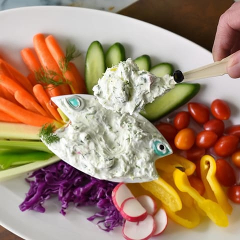 Ocean Blue Fish-Shaped Dip