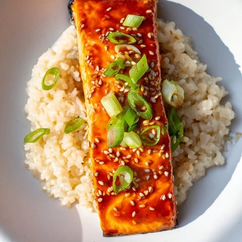 Sticky Orange Salmon Rice