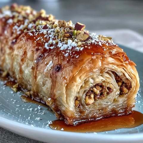 Crispy phyllo pastry rolls filled with crushed pistachios and drizzled with fragrant orange blossom syrup.