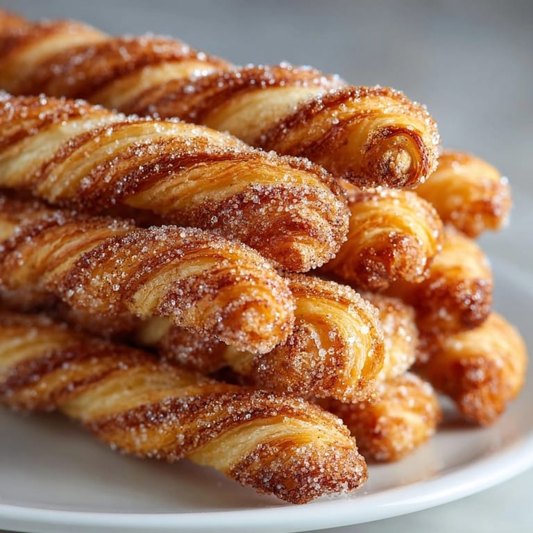 Warm, flaky Cinnamon Sugar Puff Pastry Twists; a simple, delightful homemade treat.