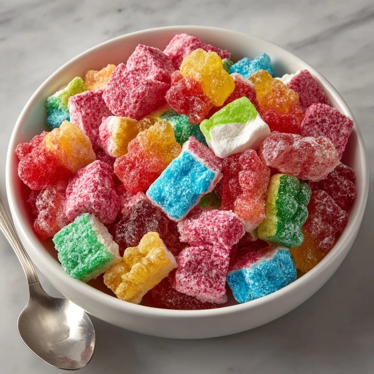 Homemade freeze-dried candy, a whimsical dessert, puffs up beautifully for a unique texture.