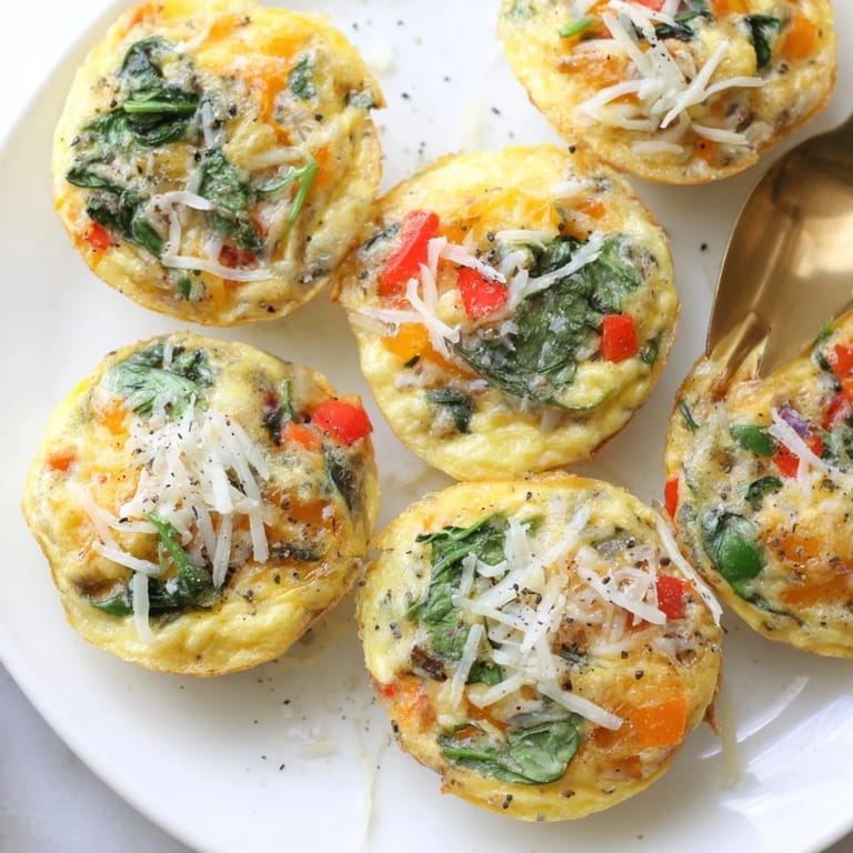 Colorful veggie omelette muffins packed with nutrients, perfect for easy on-the-go snacking.  