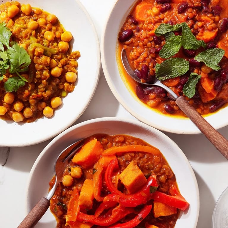 Delicious Single-Pan Global Curries showcasing rich colors and hearty vegetables served warm.