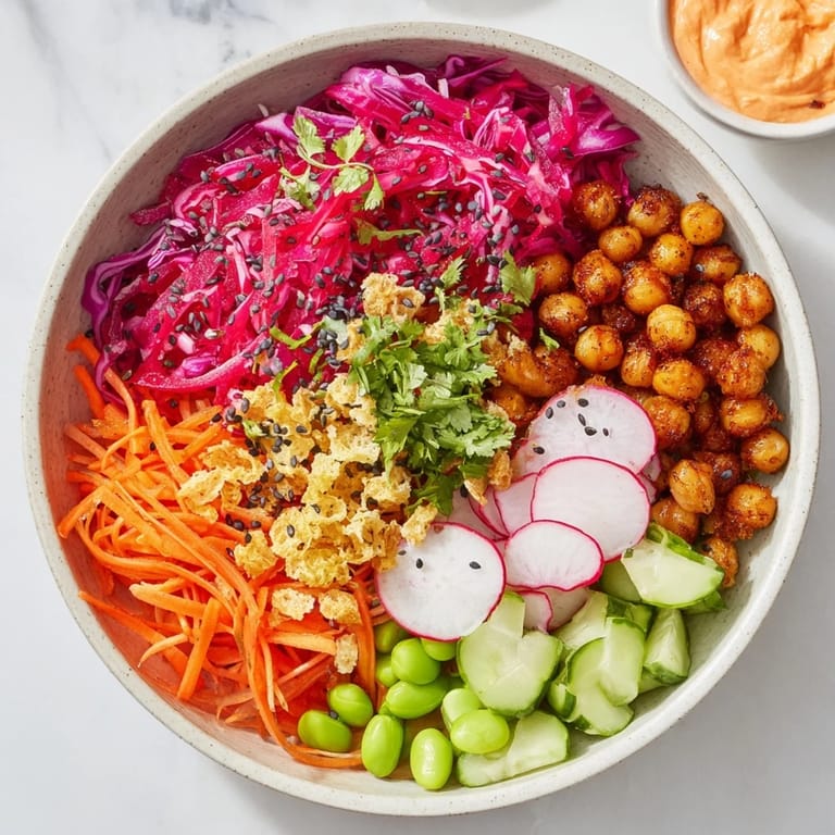Colorful ASMR Crunch Snack Bowls filled with crunchy textures, perfect for healthy snacking.  