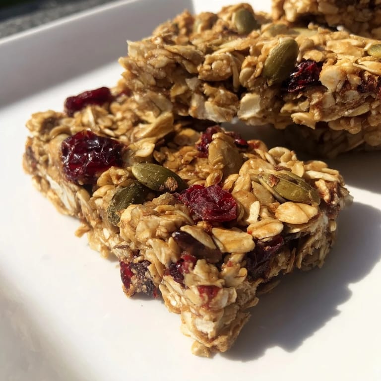 Imagine the aroma: freshly baked Roasted Pumpkin Seed & Cranberry Granola Bars filled with cranberries and pumpkin seeds.