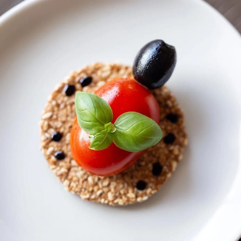 Vibrant Ladybug Love Picnic Finger Foods show bite-sized crackers topped as adorable ladybugs, ready to be enjoyed.