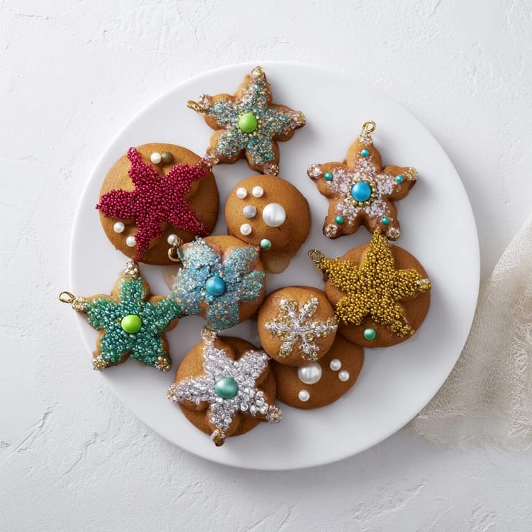 Freshly fried Christmas Ornament Beignets, iced in festive colors, sit ready for a tasty, sweet treat.