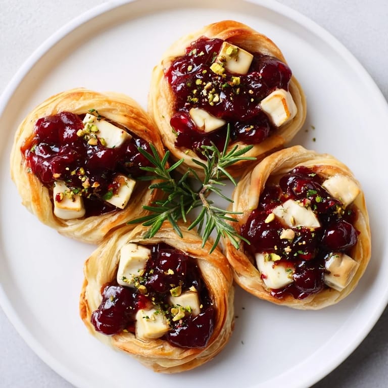 Enjoy the festive Cranberry Brie Bites Wreath, a wreath-shaped arrangement with warm, creamy brie.
