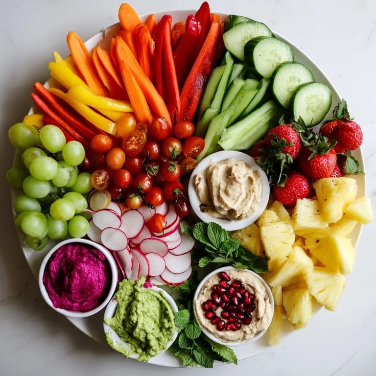 A gorgeous array: this fresh Vegan Global Gardener Platter showcases vibrant, raw ingredients for healthy snacking.