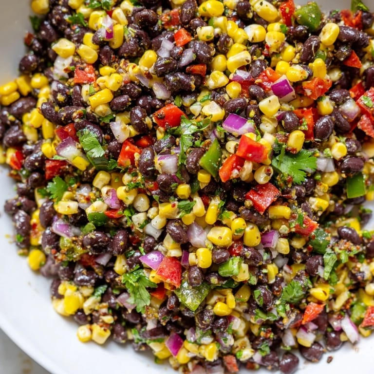 Fresh Cowboy Caviar Salad, with a bright lime dressing, perfect as a refreshing side dish.