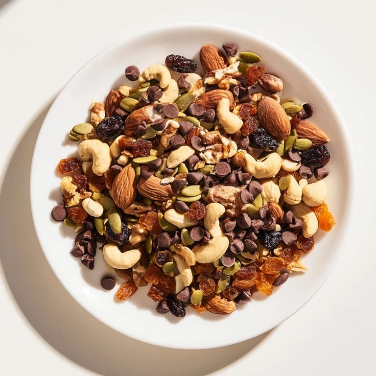 Sweet and savory trail mix, a satisfying mix of nuts, seeds, and chewy dried apricots.