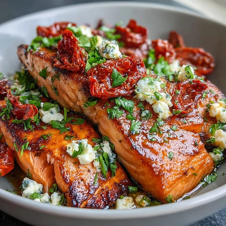 Imagine a wholesome Mediterranean Salmon Bowl with pan-seared salmon, crisp veggies, and a squeeze of lemon, ready to be enjoyed.