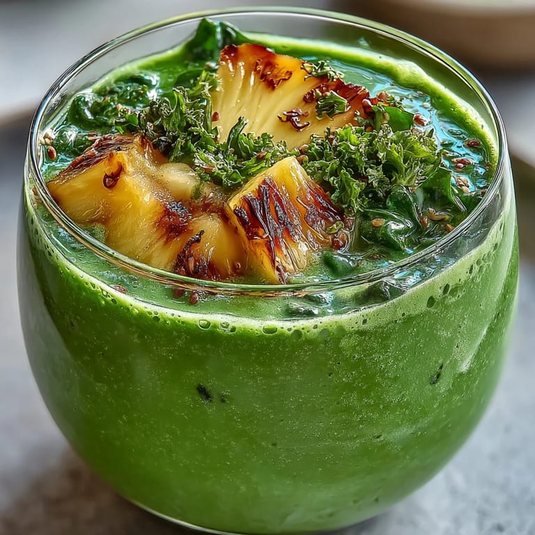 Tropical pineapple and baby spinach unite in this refreshing shamrock smoothie, naturally sweetened with ripe banana and almond milk.  