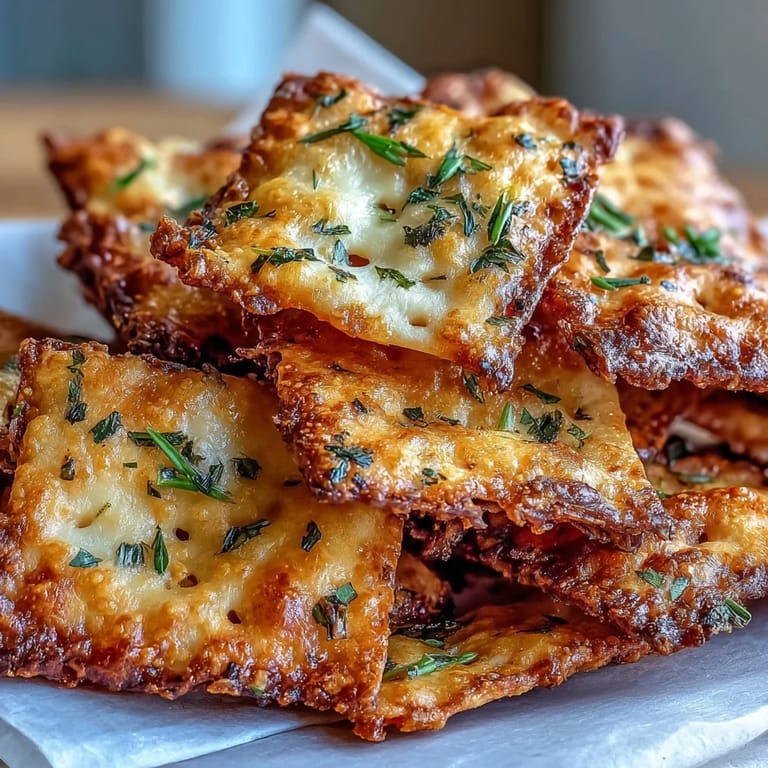 Irresistible cheesy crackers seasoned with ranch herbs, baked to golden perfection for savory snacking.