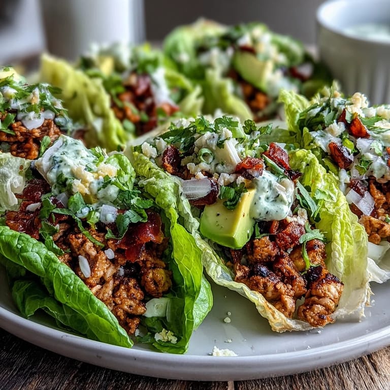 Flavorful Turkey Taco Lettuce Wraps ready to be topped with fresh avocado and tomatoes.