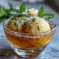 Limoncello Sorbet Float with Sparkling Water in chilled glasses, garnished with lemon zest and mint for a refreshing Italian dessert.